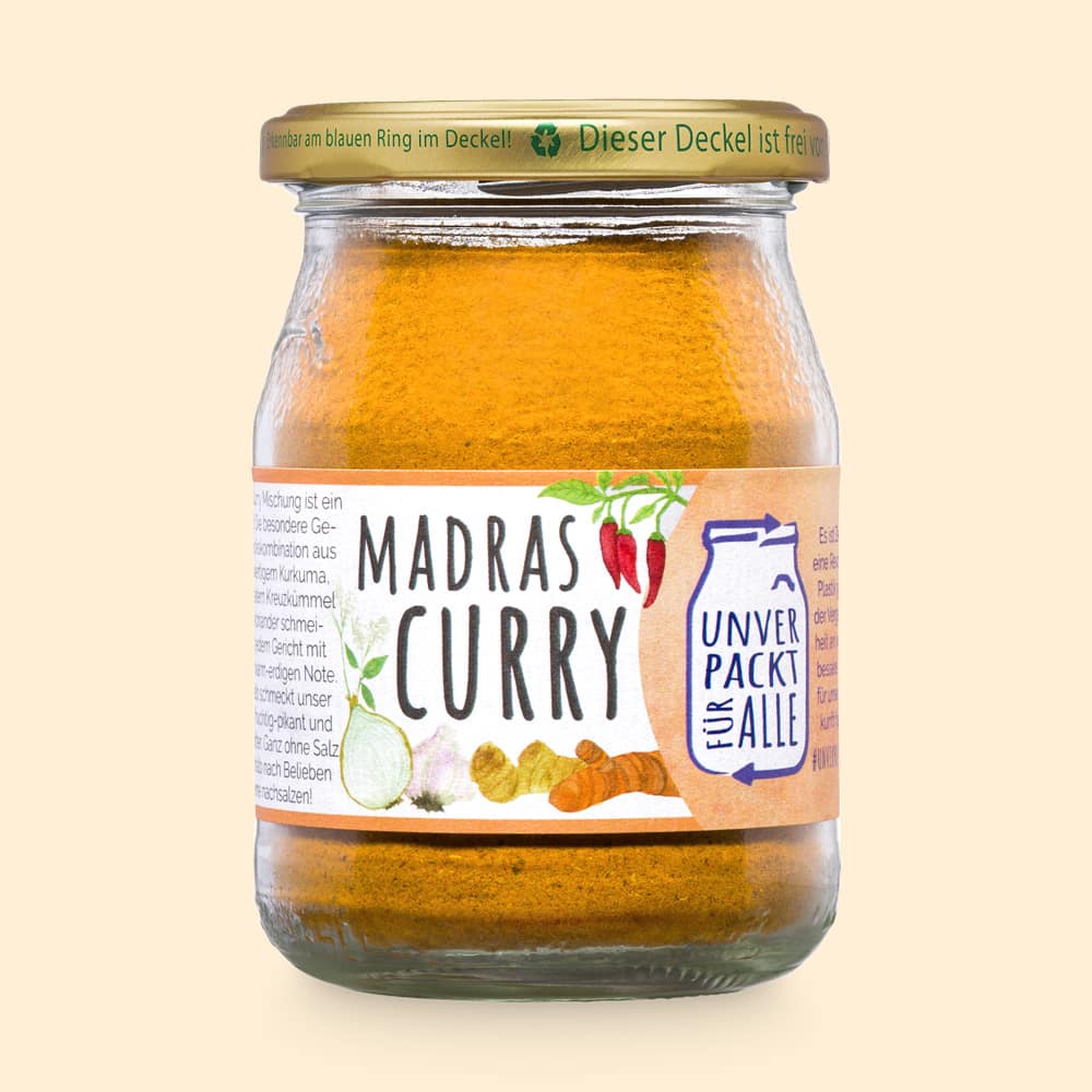 Curry Madras im kleinen Mehrweg Pfandglas