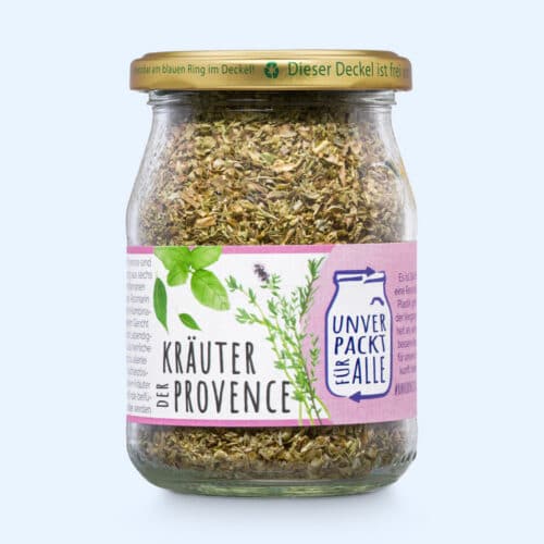Kräuter der Provence im kleinen Mehrweg Pfandglas
