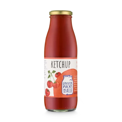 Unverpacktes Bio Ketchup im Mehrwegglas